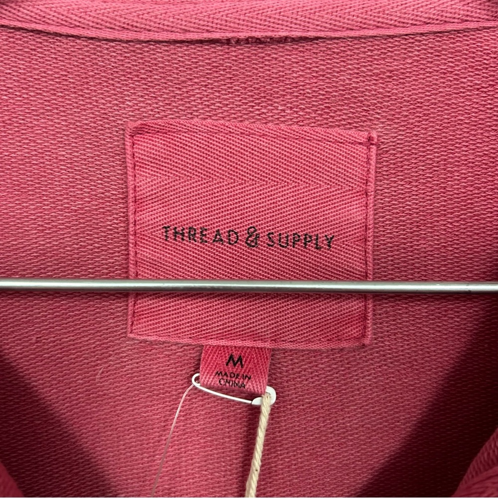 THREAD & SUPPLY 🍣 Pink Oversized Sweatshirt Jacket - Size M - Picture 3 of 6
